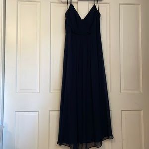 Bill Levkoff Navy Long Formal Dress
